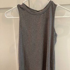Girls grey Old Navy Active criss-cross heathered gray tank top